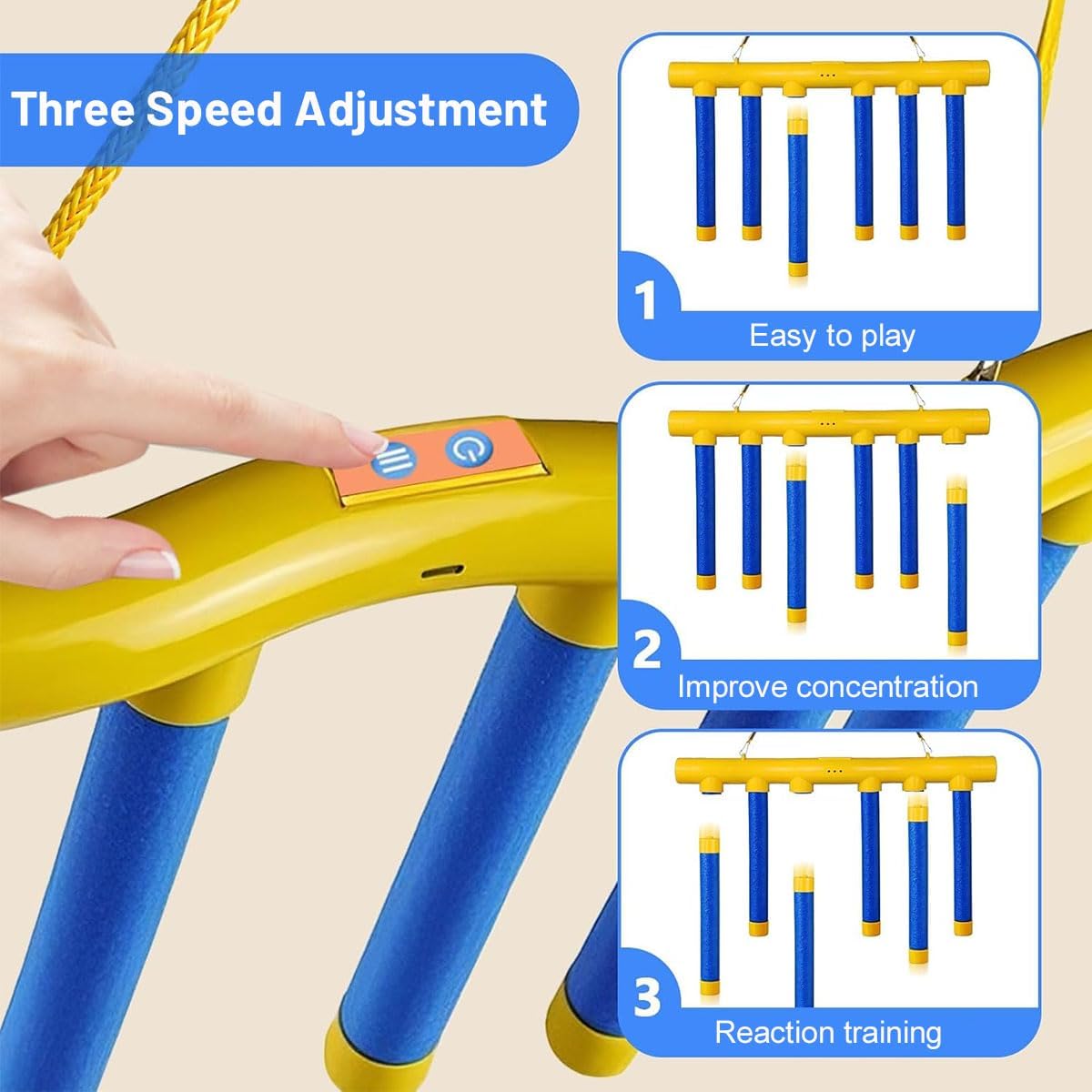 Reflex Challenge Game - Hand-Eye Coordination Training Toy with 3 Adjustable Speeds | Upgrade Remote Control