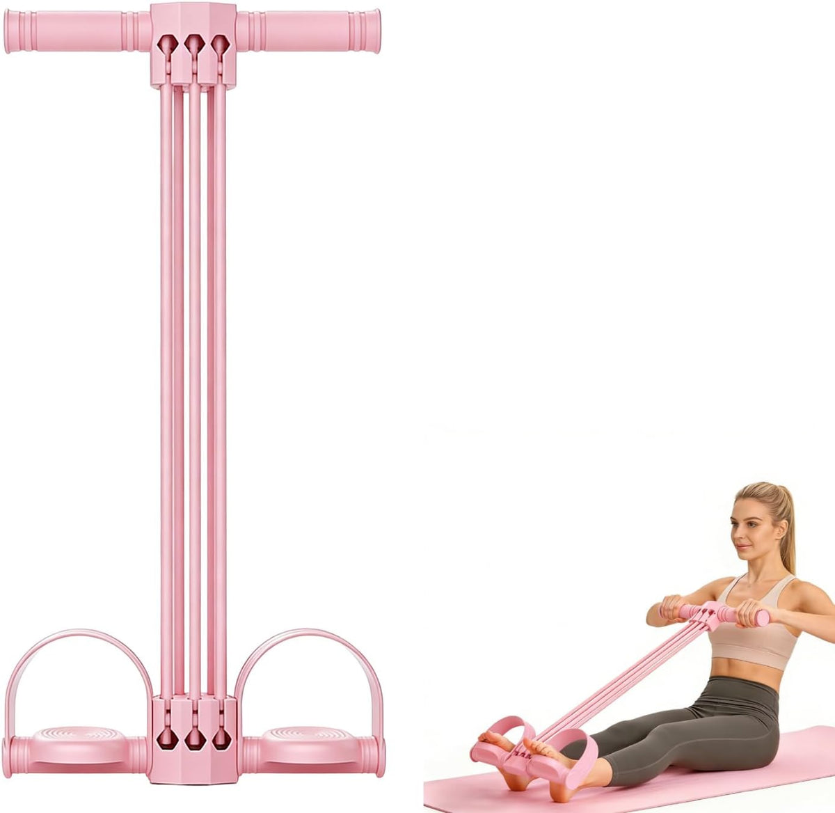 Skiennix Pedal Resistance Bands - Upgrade 6-Tube Natural Rubber for Full Body Workout | Fitness Bands for Arms, Legs, and Core