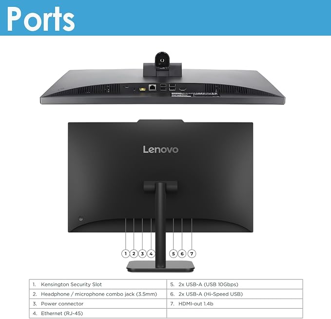 Lenovo IdeaCentre 24" FHD All-in-One Desktop, 16GB RAM 512GB SSD | Intel 4-Core Processor, Intel Graphics, Wi-Fi 6, Bluetooth 5.2, Windows 11, 2026 Edition