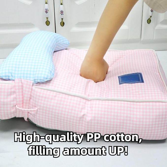 Dog Bed for Small Dogs, Dog Mattress with Pillow for Crate Kennel, Sofa Dog Bed, Super Soft Pet Bed for Medium, Small Dogs Breeds,Pet Bed Puppy Bed,Beds & Furniture (Blue,Medium)