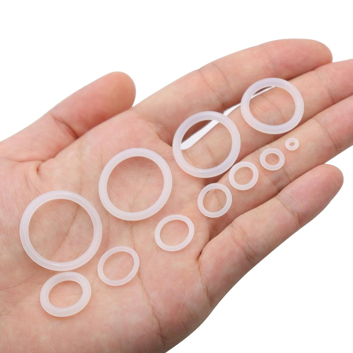ZDBB Silicone O-Ring Kit - 1228 PCS Heat & Oil Resistant VMQ Seal Set for Plumbing | White