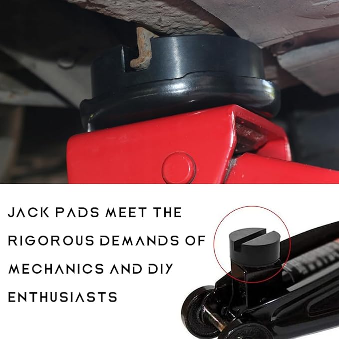 2PCS Rubber Jack Pads, Universal Slotted Automotive Frame Rail Pinch Welds Protector, Heavy Duty Anti-Slip Jack Stand Rubber Pad Adapter Vehicle Lift Tool, Car Accessories