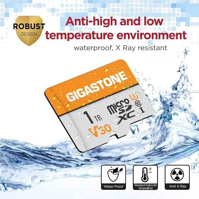 GIGASTONE 1TB Micro SD Card 4-Pack, A1 V30 4K Video Recording, Surveillance