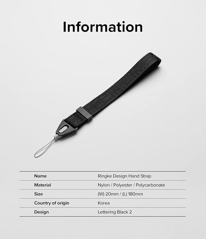 Ringke Hand Strap Designed for Camera Strap and Phone Strap, Adjustable Sturdy
