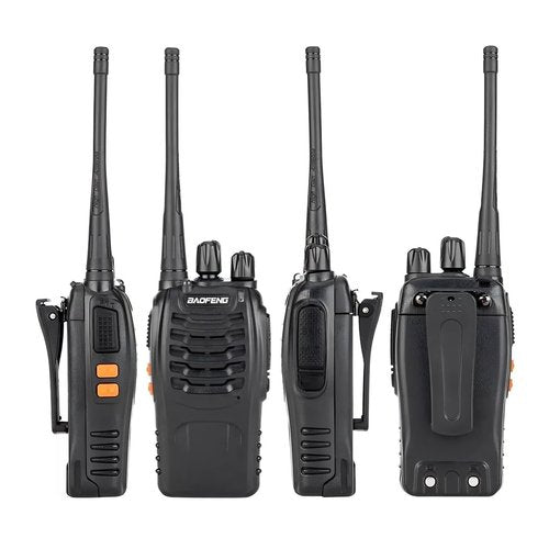 BAOFENG Walkie Talkies Long Range for Adults with Earpieces,16 Channel Walky Talky Rechargeable Handheld Two Way Radios with Flashlight Li-ion Battery and Charger 2 Pack