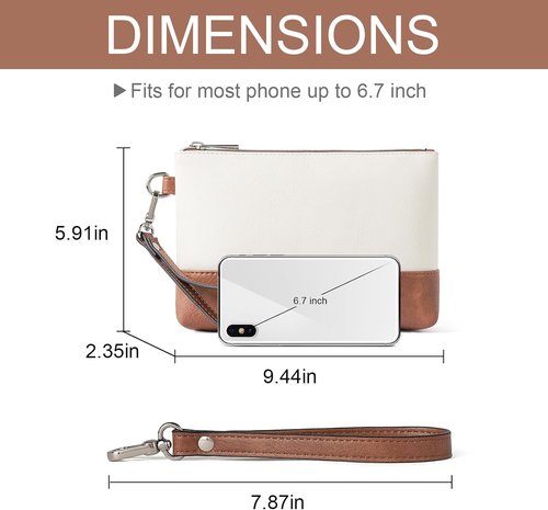CLUCI Leather Wristlet Wallet - Large Capacity Clutch Purse for Women | Slim Travel Organizer with Card Holder