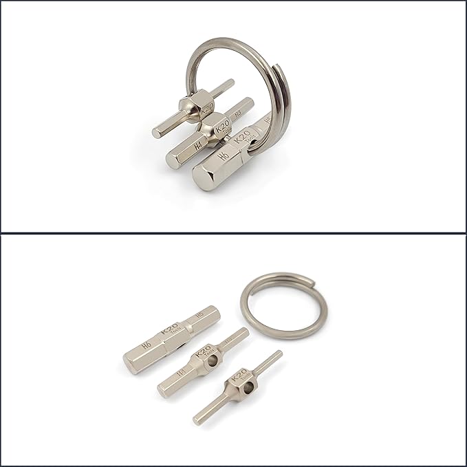 Keychain Hex Key Allen Wrench Multi-Tool Set - Metric 2, 2.5, 3, 4, 5, 6 mm