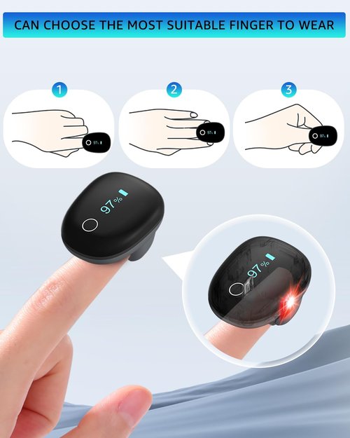 HealthTree JKS50G Sleep O2Ring - Bluetooth Pulse Oximeter for Overnight Blood Oxygen & Pulse Tracking