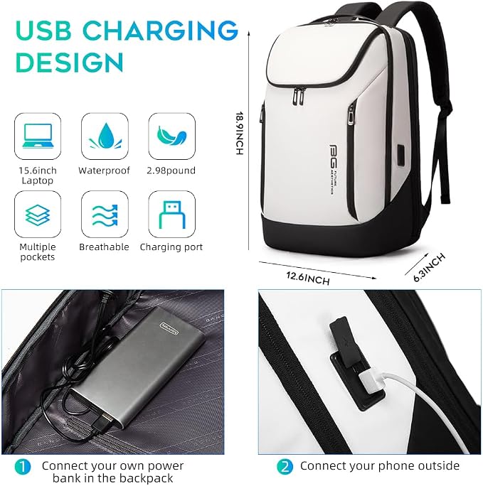 BANGE Business Smart Backpack Waterproof fit 15.6 Inch Laptop Backpack