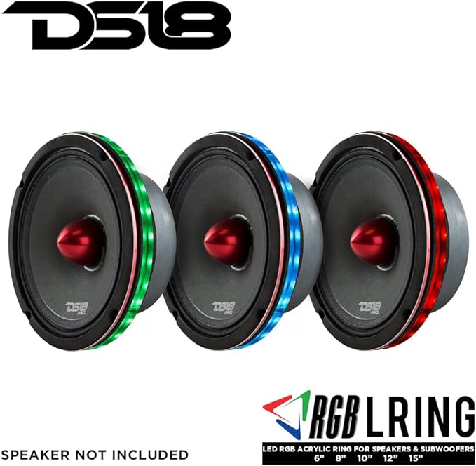 DS18 LRING6 6.5” RGB LED Speaker Ring – Waterproof Multi-Color LED Light Ring