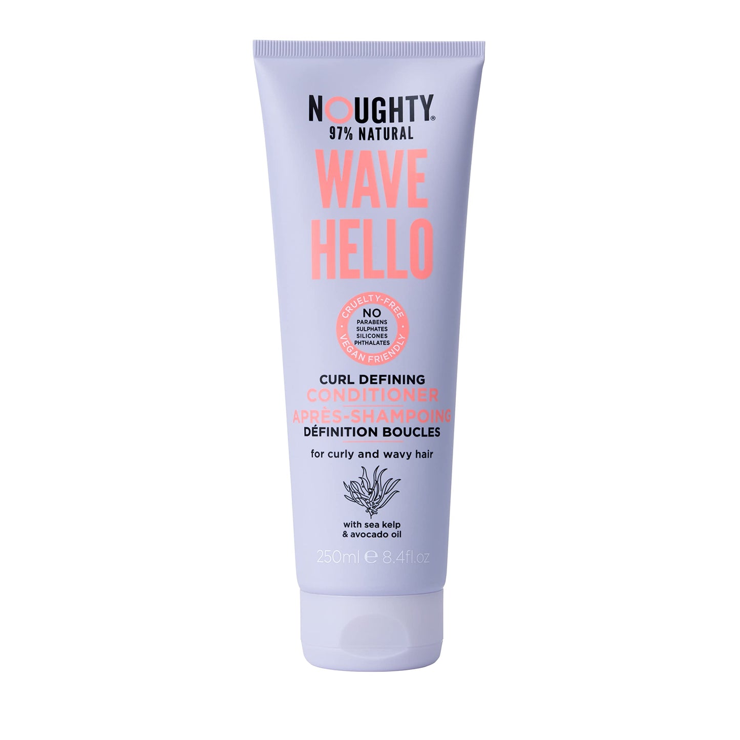 Noughty 97% Natural Wave Hello Curl Defining Conditioner, To Condition, Soften And Define Curls With Sea Kelp Extract And Avocad