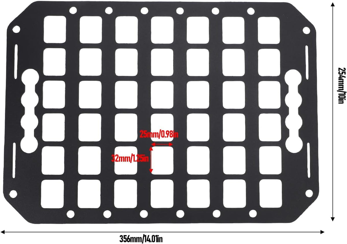 Eujgoov Aluminum Truck Bed Panel Rack System, L Track Cargo Storage Organizer 14x10x0.08in Molle Panel for SUVs Pickup Trucks