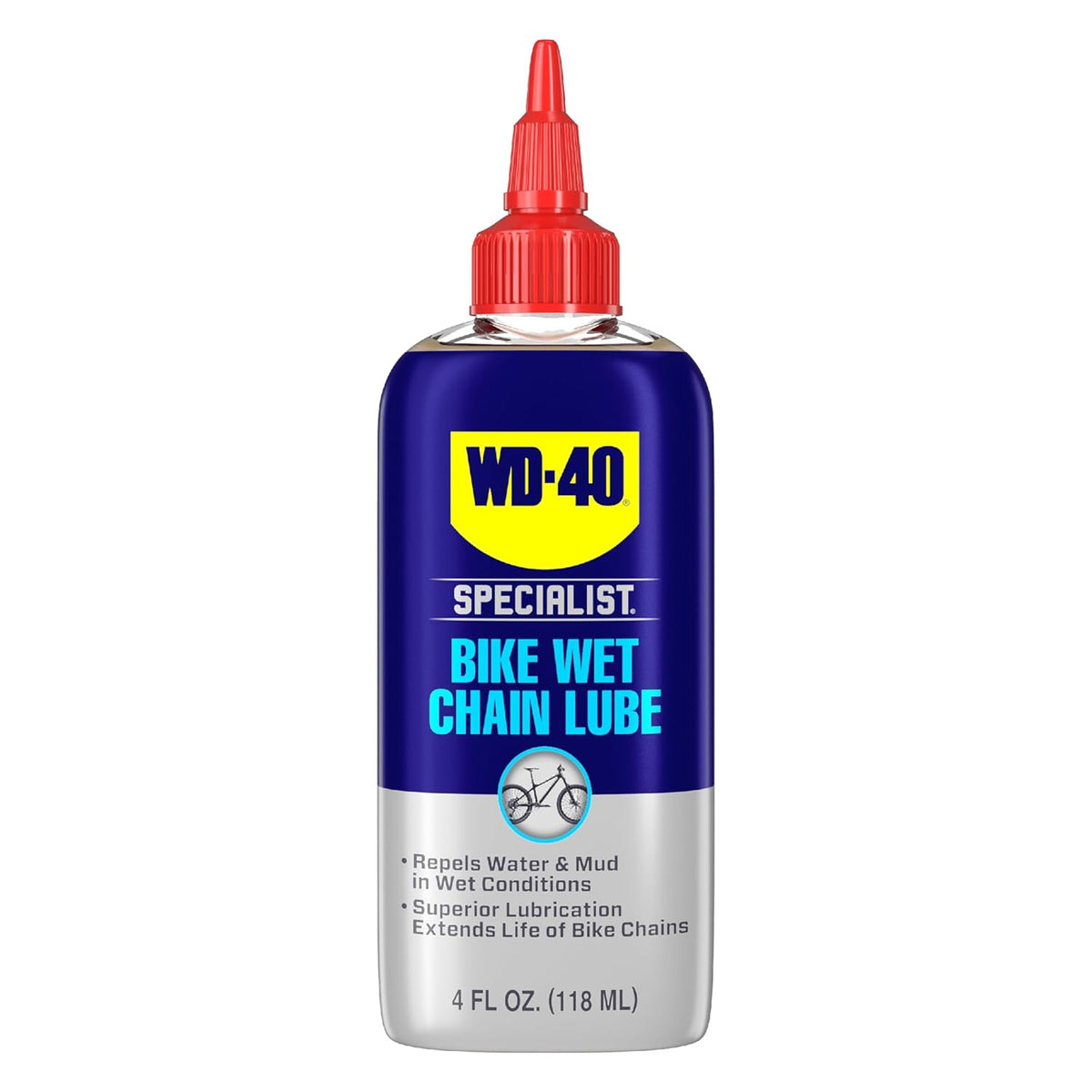 WD-40 Specialist Bike Wet Chain Lube - 4 OZ | Superior Lubrication for Smooth Riding