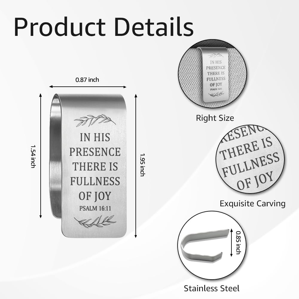 Psalm 16:11 Car Visor Clip, Christian Faith Gifts for Women Men