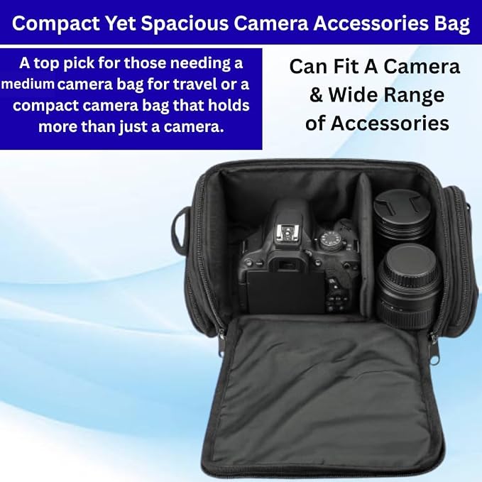 eCostConnection Medium Camera Bag Case – Soft Padded Camera Equipment Bag