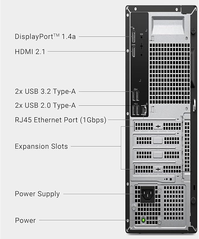 Dell Pro Slim QCS1250 Business Desktop Computer, Intel Core Ultra 5 235(Beats i7-12700), 16GB DDR5, 512GB PCIe SSD, Dual 4K Monitor Support, USB-C, HDMI, RJ-45, Wi-Fi, Wired KB & Mouse, Windows 11