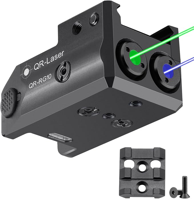 Red Green Purple Blue Laser Light Combo, 800 Lumens Tactical Flashlight Laser