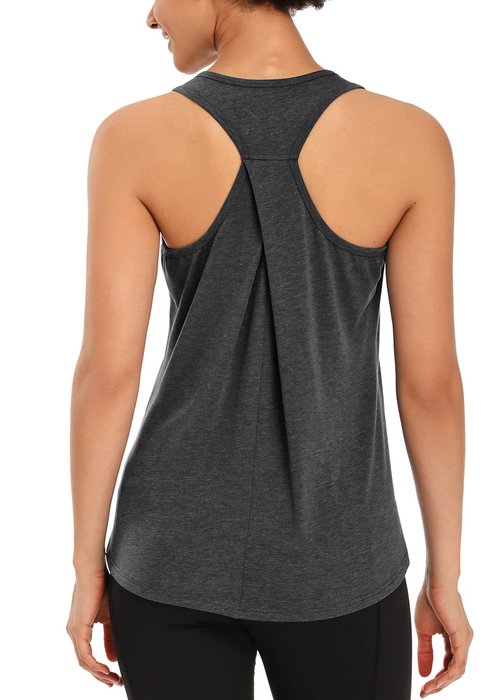 Muzniuer Workout Tank Tops for Women Yoga Tops for Women Racerback Tank Exercise Athletic Gym Sport Shirts Running Tank Top Darkgray M