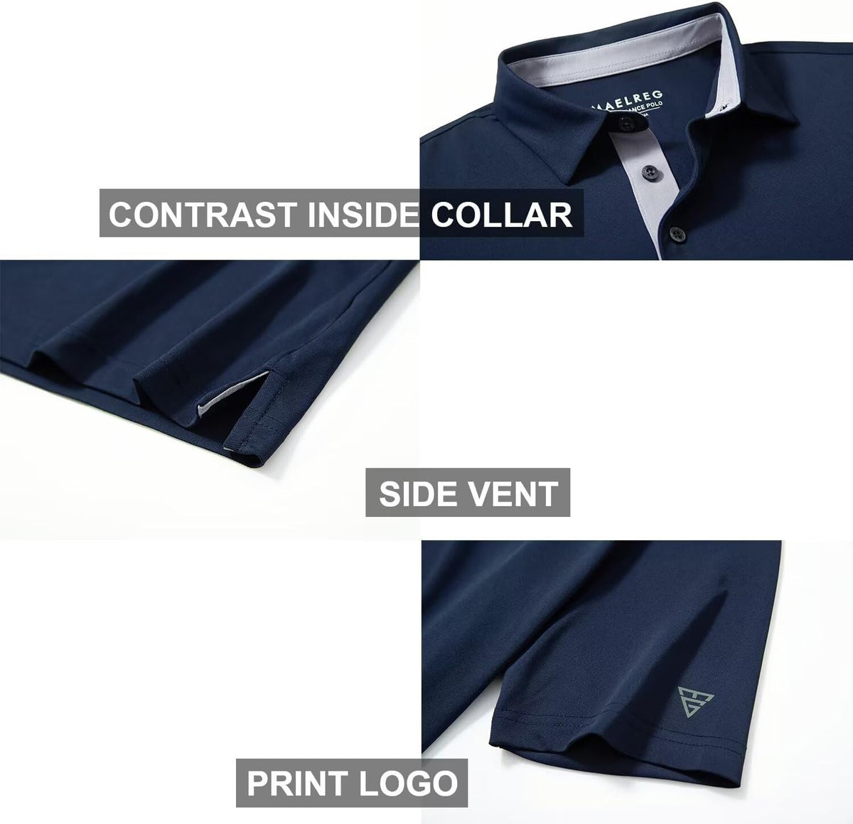 Skiennix Men's Golf Shirt - Moisture-Wicking Dry Fit Performance Polo | Short & Long Sleeve Options