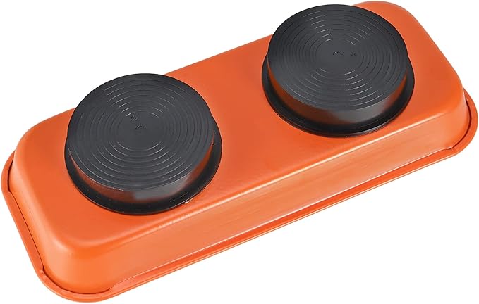 JEUIHAU 12 Packs Magnetic Tray, Stainless Steel Magnetic Parts Tray, Orange Magnetic Tool Tray for Collecting Wrenches, Screws, Bolts, Nuts, Small Parts, 3.6 x 2.4/5.9 x 2.5 Inches