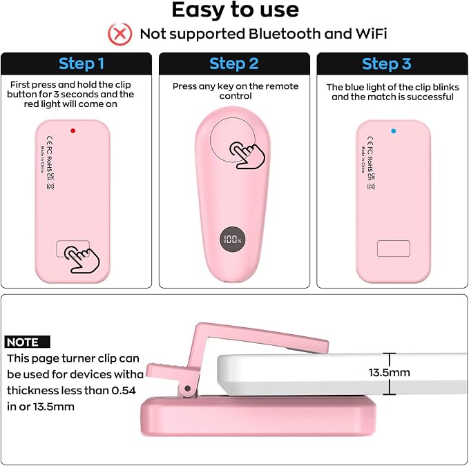 Page Turner for Kindle, Remote Control Clicker for Kindle Paperwhite Colorsoft
