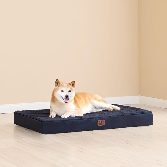 EHEYCIGA Orthopedic XXL Dog Beds for Jumbo Dogs with Removable Washable Cover for Crate, Navy, 47x29
