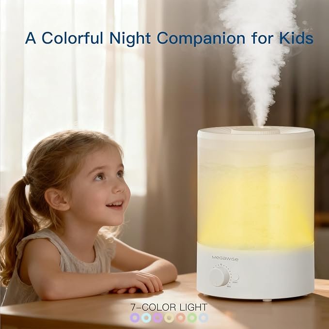 Cool Mist Humidifiers for Babies, Bedroom, Nursery, Home and Office | Super Quiet Ultrasonic Vaporizer, Large Top-Refill 3.5L, Essential Oil Diffuser, Auto Off, Easy Clean