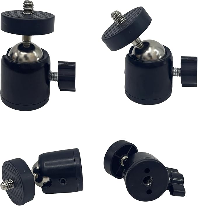Universal 1/4" Swivel Mini Ball Head Tripod Mount 360 Degree Rotating Adapter