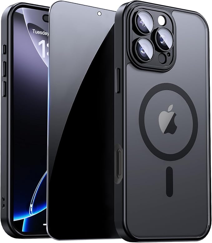 for iPhone 16 Pro Case with Privacy Screen Protector and Camera Protection