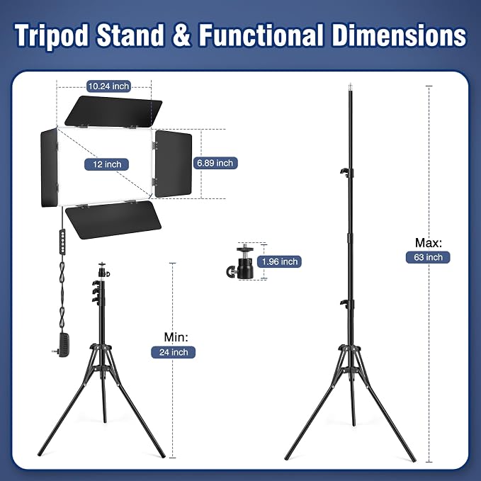 LED Video Lighting Kit with Barn Door, Kewaiaa Bi-Color Studio Lights with