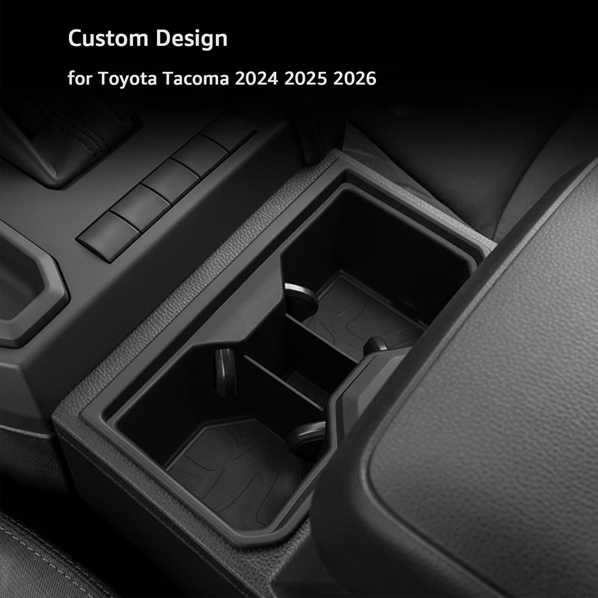 Center Console Cup Holder Inset for Toyota Tacoma Gen 4th 2026 2025 2024 Interior Accessories Front & Rear Car Drink Holder Organizer Protector(2PCS)