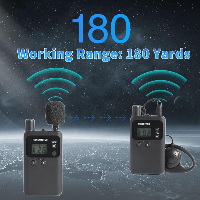 AGJ Wireless Tour Guide System, Tour Guide Microphone and Speaker, Tour Guide