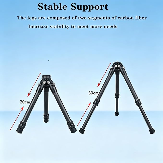 Lightweight Carbon Fiber Mini Tripod, 7/10.5 Inches Sturdy Desktop Tripod