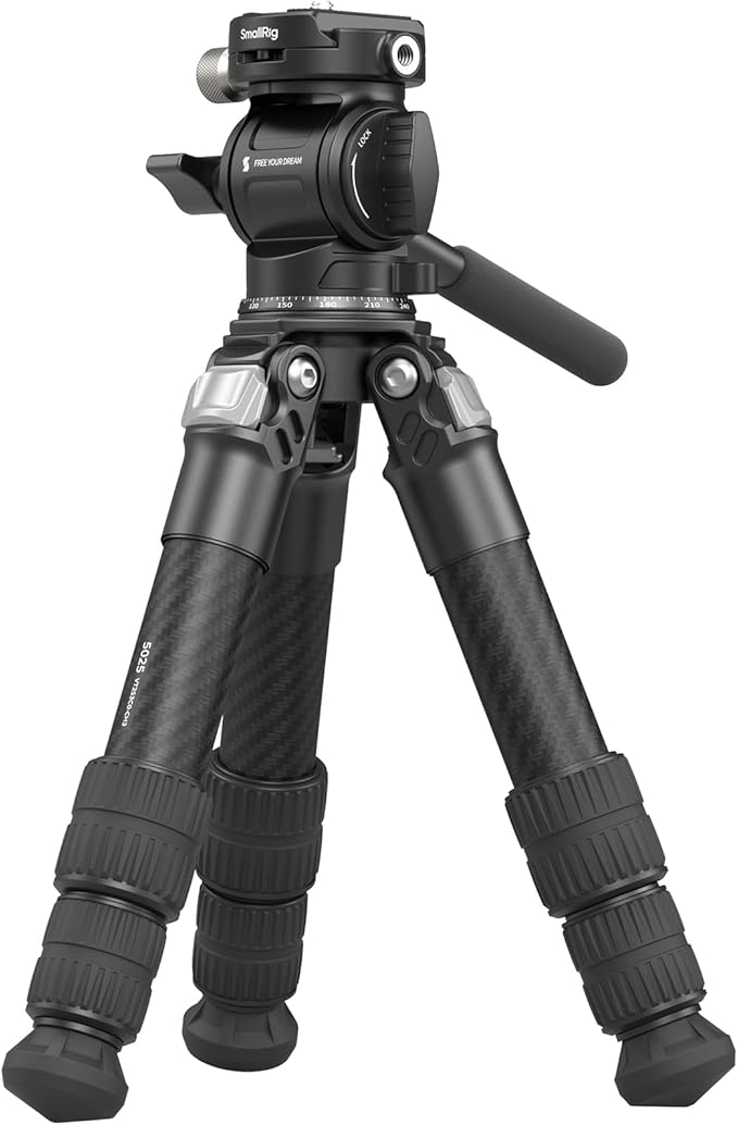 SmallRig Portable Carbon Fiber Tabletop Tripod Kit, Built-in QR Plate