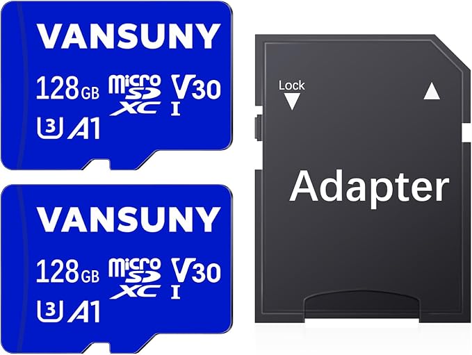 Vansuny Micro SD Card 128GB 2 Pack microSDXC Memory Card