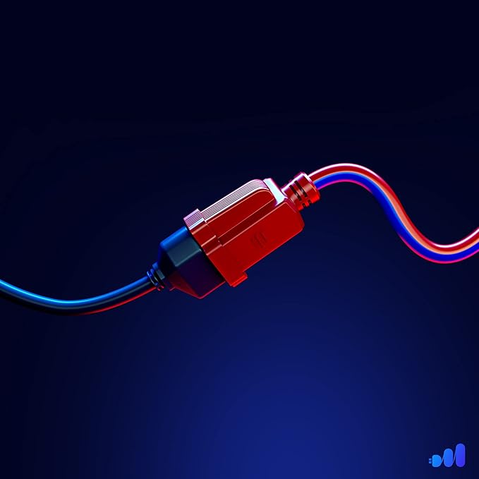 Maximm Heavy Duty 3 ft Extension Cord (Blue and Orange) 16 Gauge ETL Listed