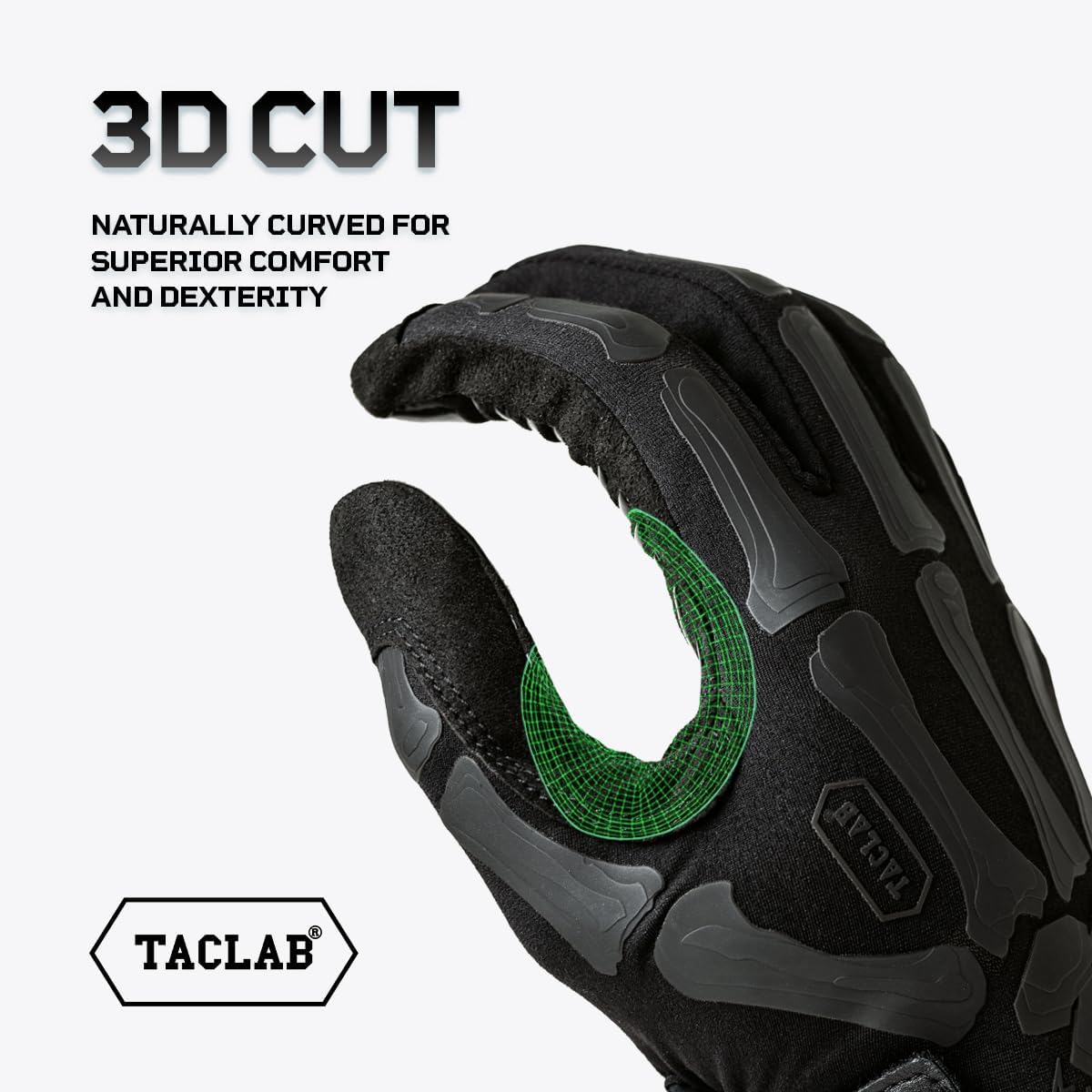 TACLAB Patrol Reaper Warm Skeleton Gloves - Flexible Grip for Hiking, Hunting & Outdoor Activities