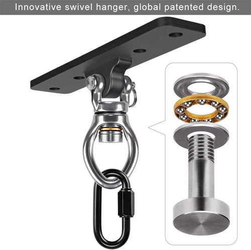 Dolibest Heavy Duty Swing Hangers - 2 Pack Swing Set Accessories with Carabiner for Indoor/Outdoor Use | Supports 900LB