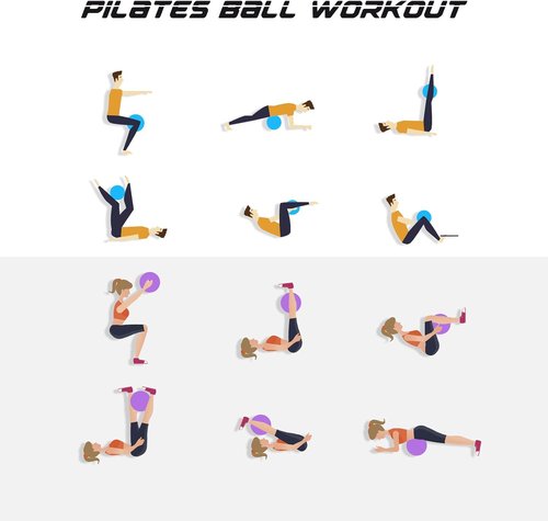 Cikyner 9-Inch Soft Pilates Ball - Mini Exercise Ball for Yoga, Physical Therapy & Balance Training