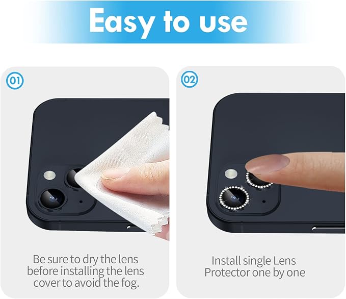 for iPhone 14 / iPhone 14 Plus Camera Lens Protector Bling, 9H Hardness