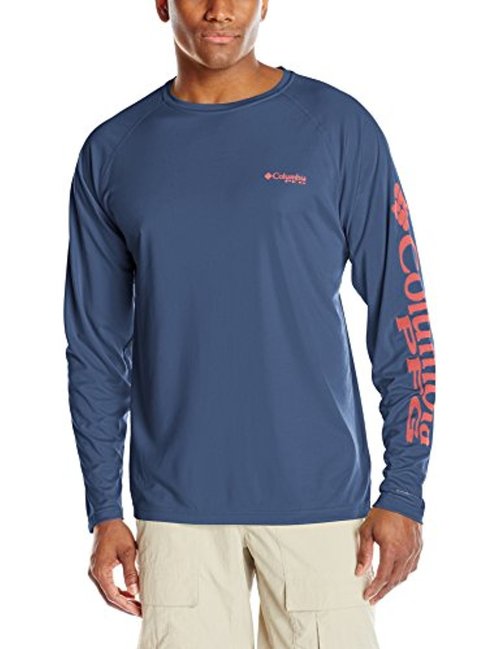 Columbia Men's Big Terminal Tackle Long Sleeve Shirt, Dark Mountain Sunset Red, 4X