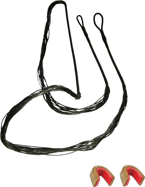KESHES Dacron Bow String - Replacement for Recurve & Longbow Bows | 12-16 Strands, 44-70 Inches, 2 Brass Nocks Included