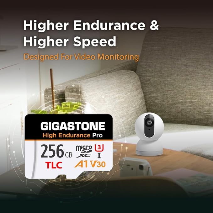 【5 Yrs Free Data Recovery】【Dash Cam】 GIGASTONE 256GB Micro SD Card, TLC High