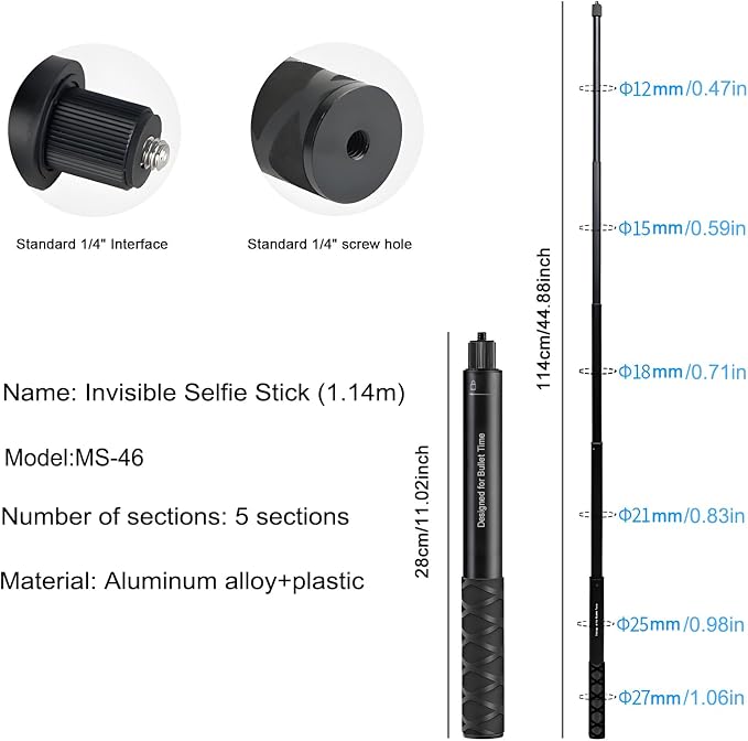 Golf Monopod Phone Stand with Ground Spike, Magnetic Phone Holder