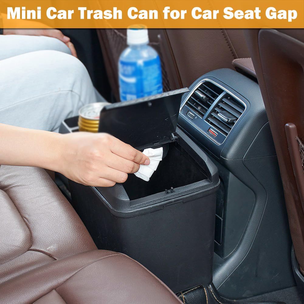 Car Trash Can Bin Waste Container Multi-Function Storage Box Car Cup Holder Car Organizer