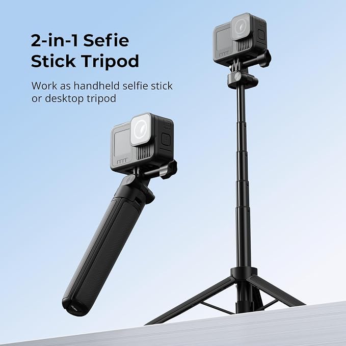 SmallRig 2-in-1 Selfie Stick Tripod, 7.1-20.5in Extendable, Support Horizontal