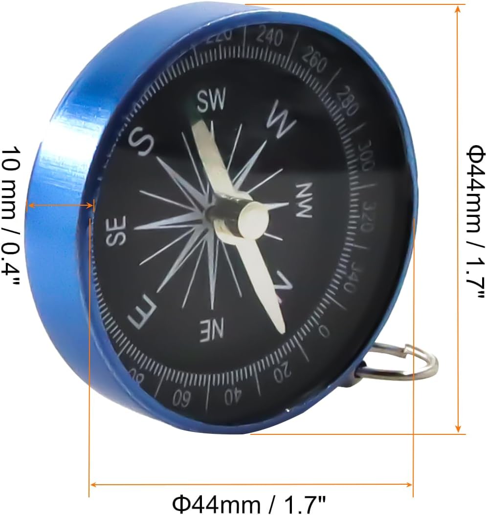 Skiennix Pocket Compass - Survival Navigation Tool with Key Ring for Outdoor Camping & Hiking