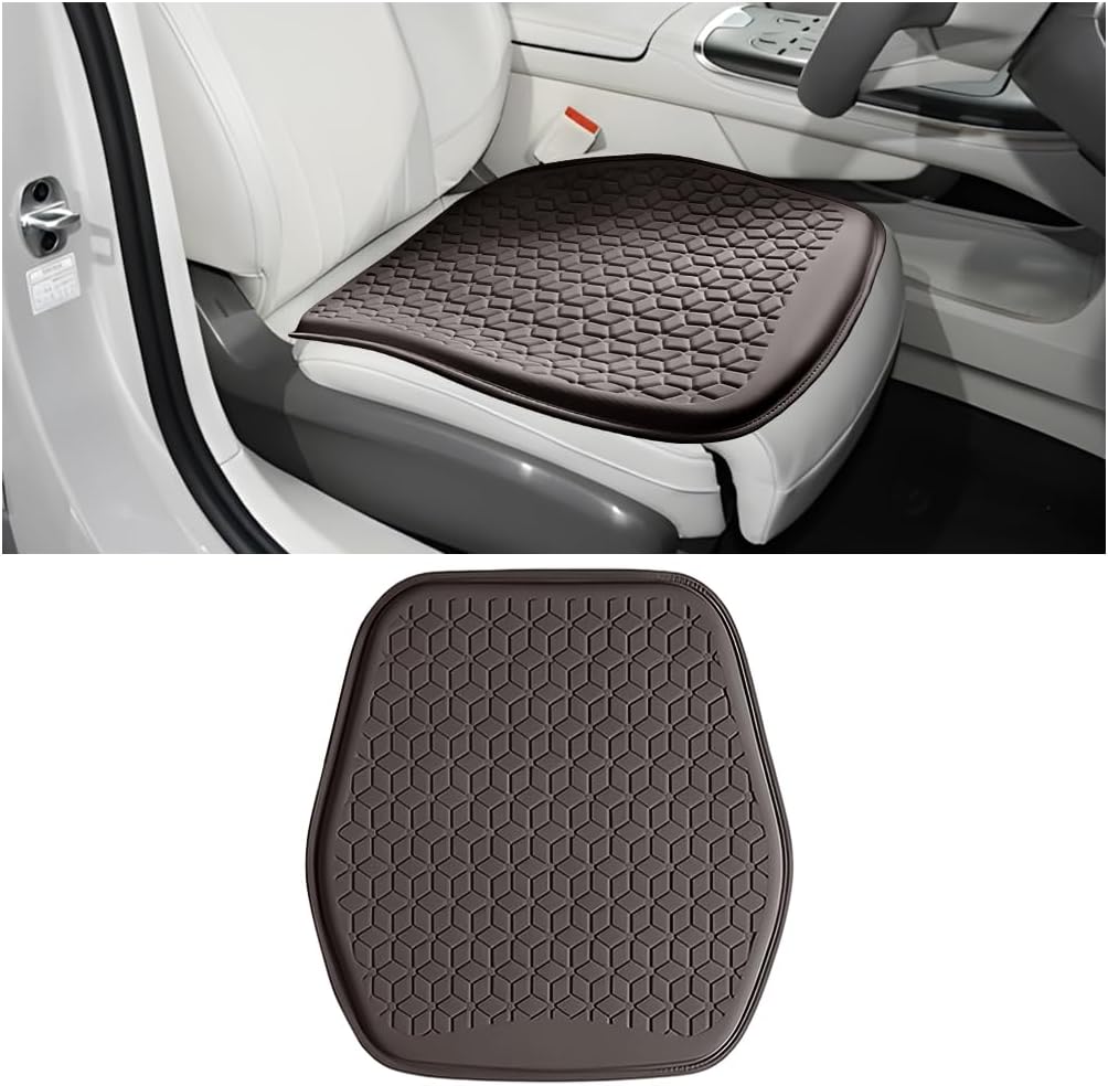 Zpana Gel Car Seat Cushion, Non-Slip Breathable Pad for Driving, Coffee