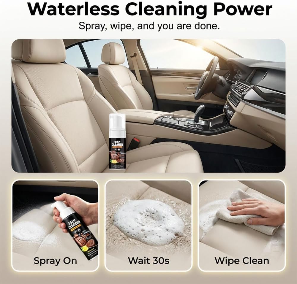 4-in-1 Multi-Enzyme Foam Cleaner, 2026 New Multipurpose Foam Cleaner Leather Car Seat for Car Interior, All-Purpose Deep Cleaning Foaming Spray Cleaners for Sofa Bathroom Kitchen and Surfaces (1)