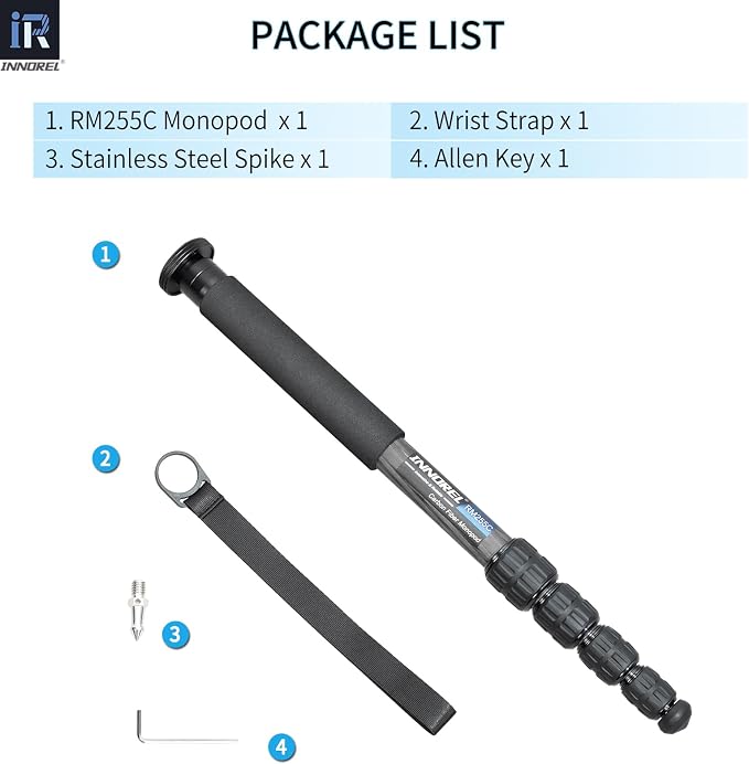 Carbon Fiber Camera Monopod INNOREL RM255C Professional Portable Compact